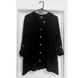 Style & Co. Oversized Hooded Button Up Cardigan